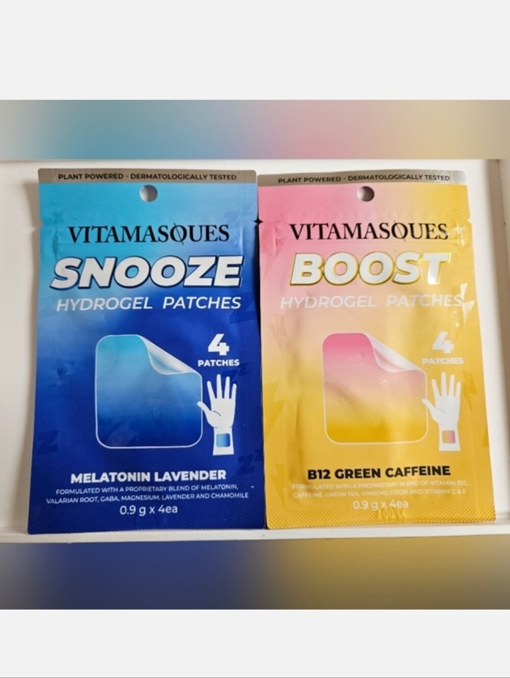 NWT 》2×《 VITAMASQUES HYDROGEL SKIN PATCHES 4pks: SNOOZE & BOOST!